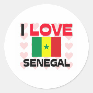 I Kärlek Senegal Runt Klistermärke