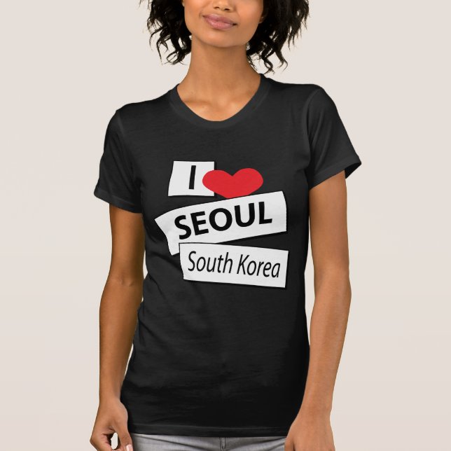 I Kärlek Seoul Sydkorea T Shirt (Framsida)