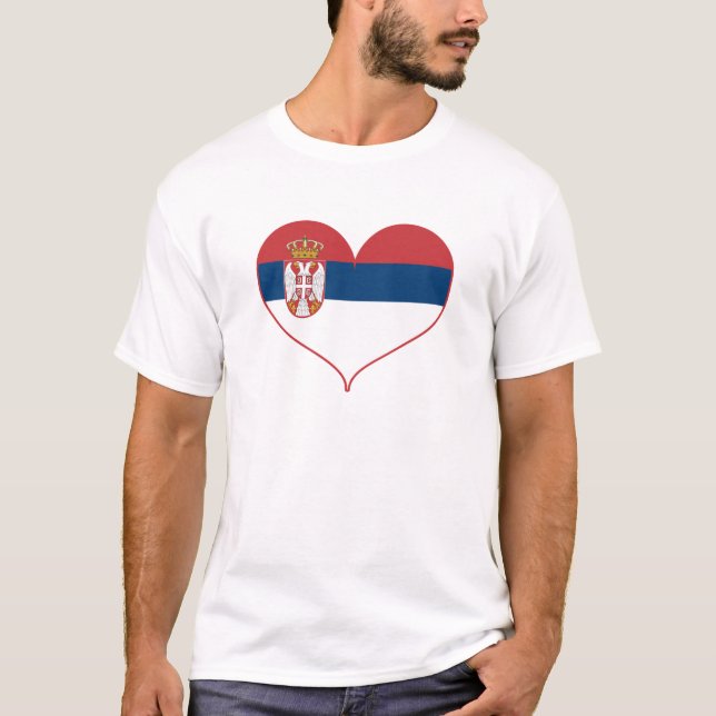 I Kärlek Serbien Flagga T Shirt (Framsida)
