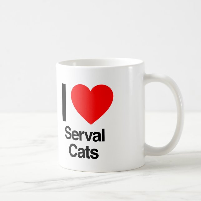 i kärlek serval katter kaffemugg (Höger)
