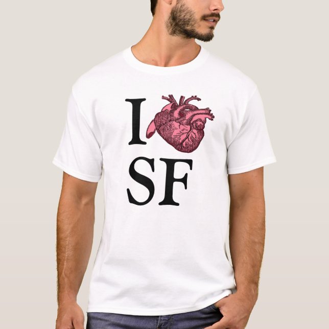 I Kärlek SF-skjorta med anatomiskt korrekt hjärta T Shirt (Framsida)