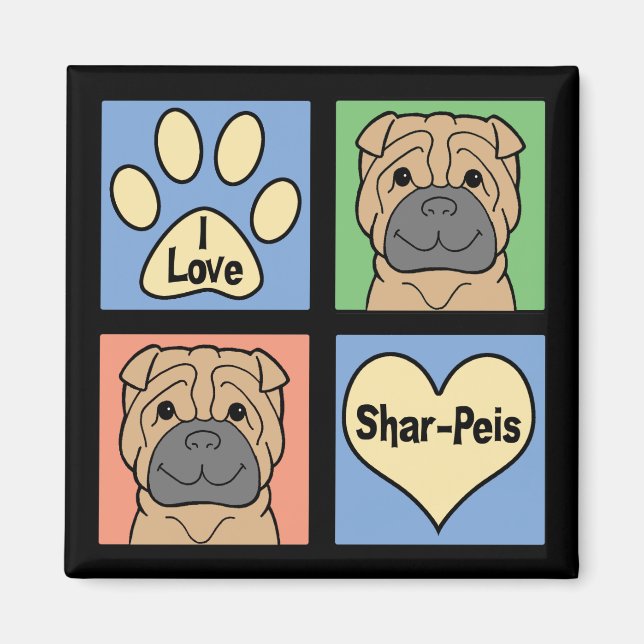 I Kärlek Shar-Peis Magnet (Framsidan)