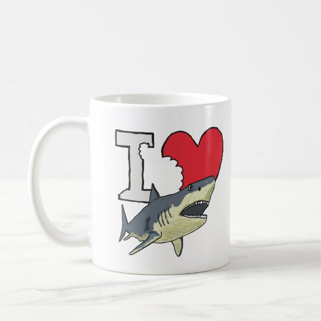 I Kärlek Sharks Kaffemugg (Vänster)