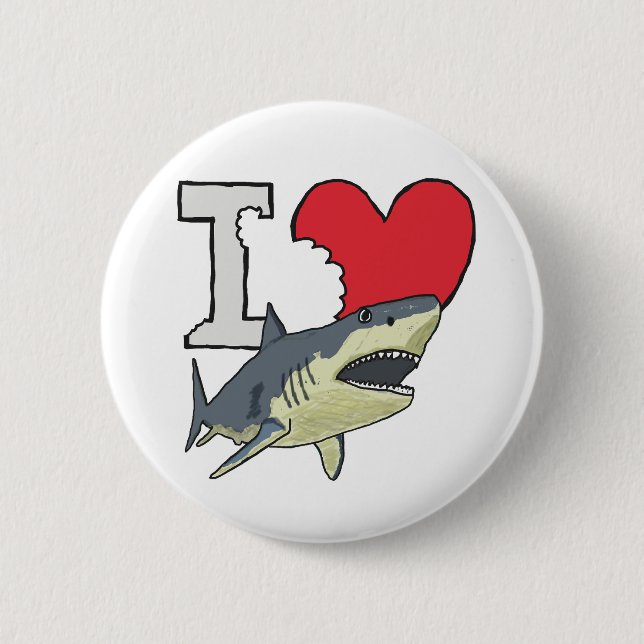 I Kärlek Sharks Knapp (Framsida)