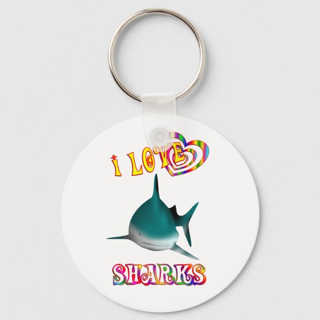I KÄRLEK SHARKS NYCKELRING (Framsida)