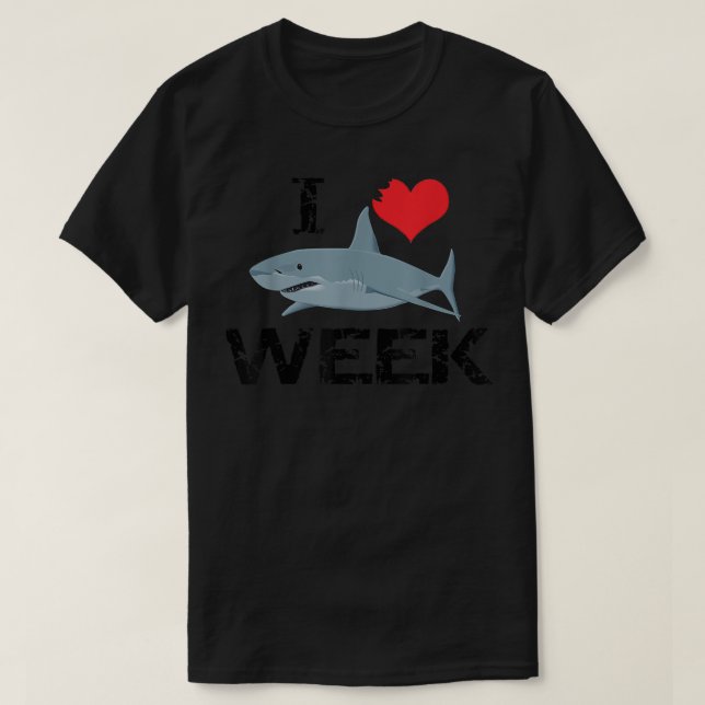 I Kärlek Sharks , Shark Fläkt Gift T Shirt (Design framsida)