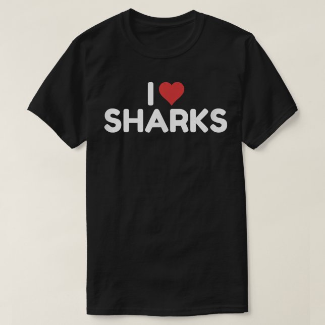 I Kärlek Sharks T Shirt (Design framsida)