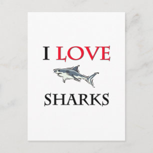 I Kärlek Sharks Vykort