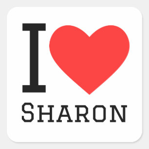 I kärlek sharon fyrkantigt klistermärke