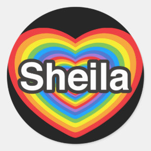 I kärlek Sheila. Jag kärlekar dig Sheila. Hjärt Runt Klistermärke