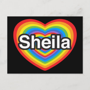 I kärlek Sheila. Jag kärlekar dig Sheila. Hjärta Vykort