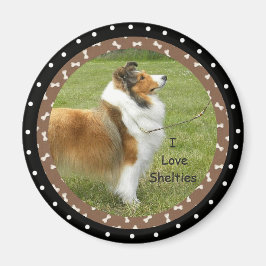 I kärlek Sheltie Hundar Magnet
