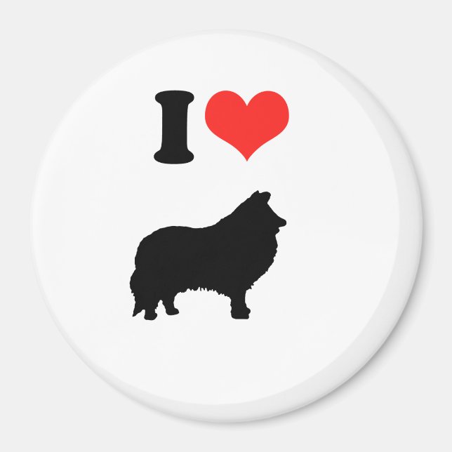 I Kärlek Shelties Magnet (Framsidan)