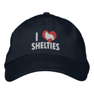 I Kärlek Shelties Mörk Broderad Keps