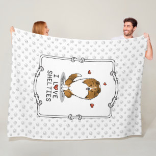 I Kärlek Shelties (tabell 2) Shetland Sheepdog Cut Fleecefilt