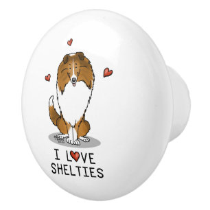 I Kärlek Shelties (tabell 2) Shetland Sheepdog Cut Knopp