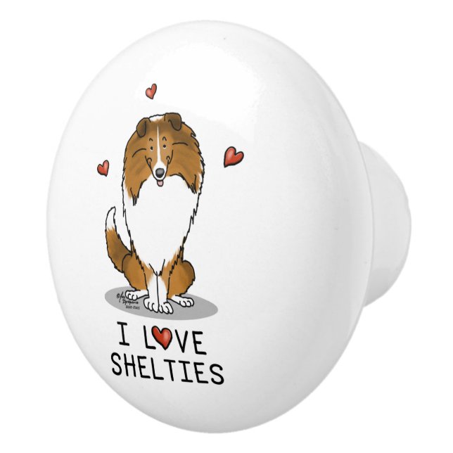 I Kärlek Shelties (tabell 2) Shetland Sheepdog Cut Knopp (Höger)