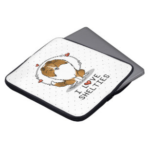 I Kärlek Shelties (tabell 2) Shetland Sheepdog Cut Laptop Fodral