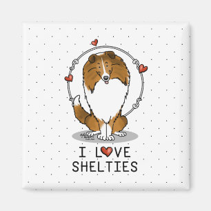 I Kärlek Shelties (tabell 2) Shetland Sheepdog Cut Magnet