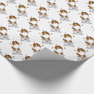 I Kärlek Shelties (tabell 2) Shetland Sheepdog Cut Presentpapper