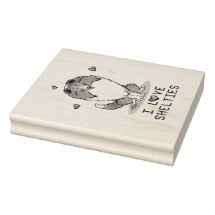 I Kärlek Shelties (tabell 2) Shetland Sheepdog Cut Stämpel