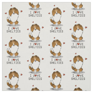 I Kärlek Shelties (tabell 2) Shetland Sheepdog Cut Tyg