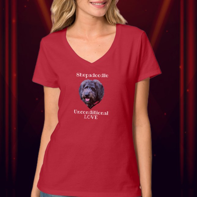 I Kärlek Shepadoodles Ovillkorlig Kärlek T-Shirt (Skapare uppladdad)