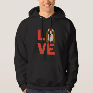 I Kärlek Shih Tzu Hund Puppy Pet Owner och Animal Hoodie