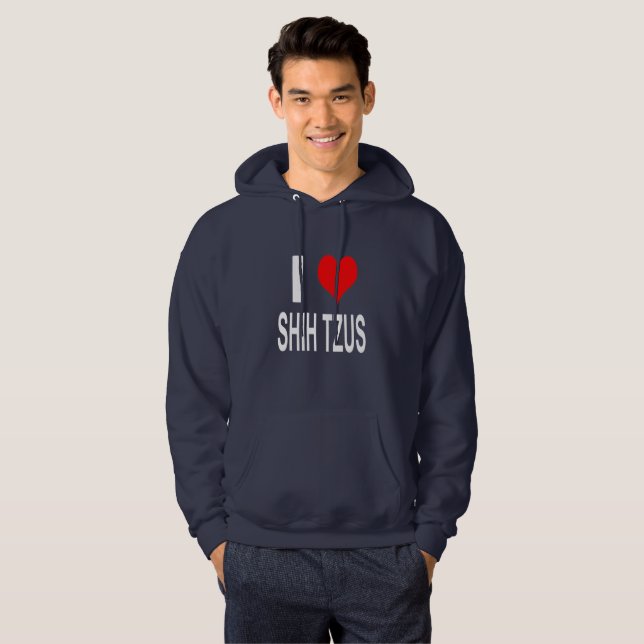 I Kärlek Shih tzus Hoodie, Shihtzu Sweatshirt (Hel framsida)