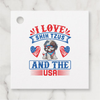 I kärlek Shih Tzus och USA Gåvor Etiketter