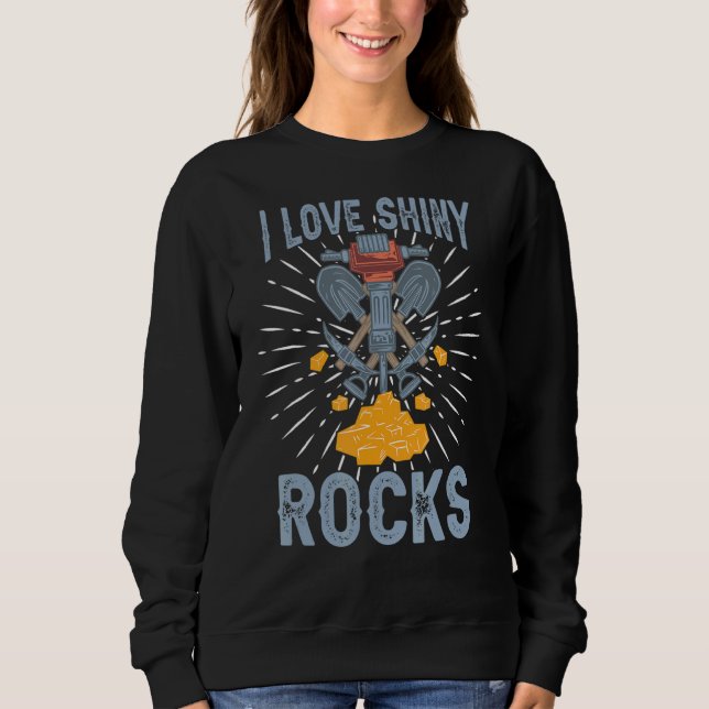 I Kärlek Shiny Sten Prospector Mining T Shirt (Framsida)