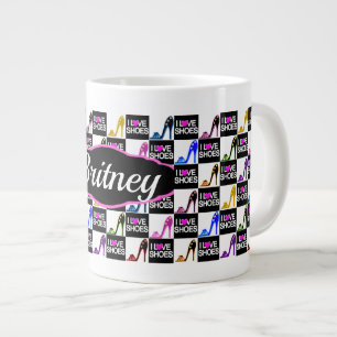 I KÄRLEK SHOES, STILETTOS, HÖGKLACKAR PERSONLIG JUMBO MUGG