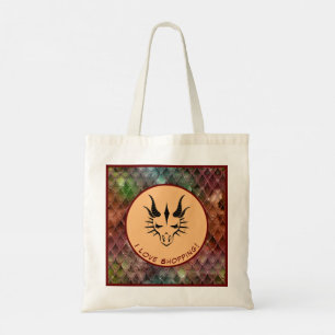 I Kärlek Shopping Dragon Head & Scales Tote Bag Tygkasse