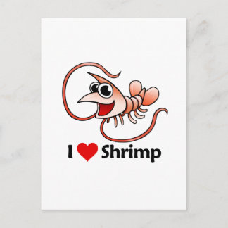 I Kärlek Shrimp Vykort