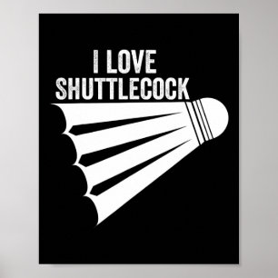 I Kärlek Shuttle Funny Badminton Poster
