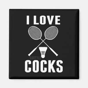 I Kärlek Shuttles Funny Badminton Pappa Magnet
