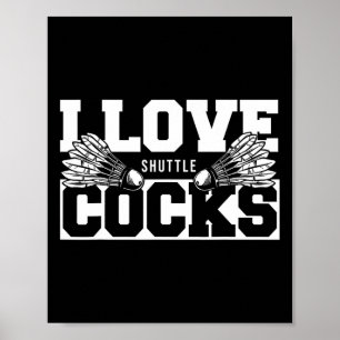 I Kärlek Shuttles S Birdie Badminton Player Poster
