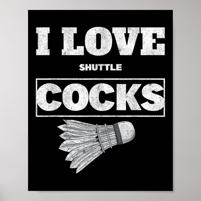 I Kärlek Shuttles S Birdie Badminton Poster (Framsidan)