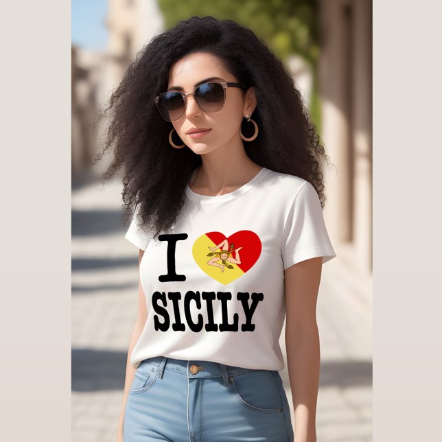 I Kärlek Sicilien (I Heart Sicilien) T Shirt (Skapare uppladdad)