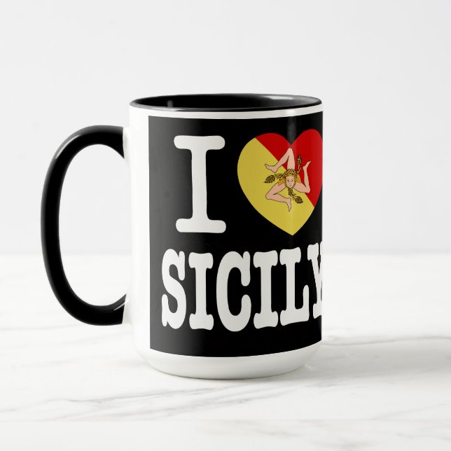 I Kärlek Sicilien Novelty Mugg (Vänster)