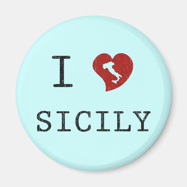 I Kärlek Sicily Magnet (Framsidan)