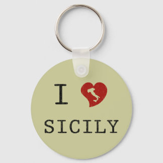 I Kärlek Sicily Nyckelring
