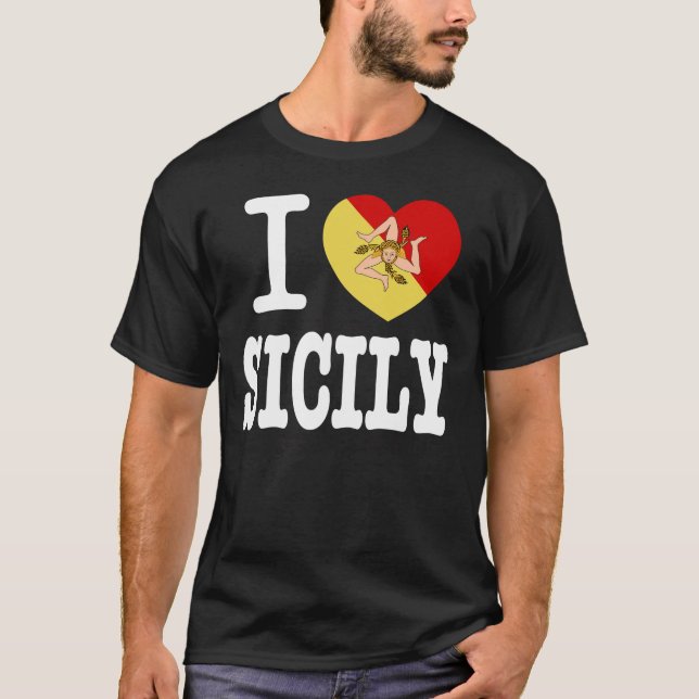 I Kärlek Sicily T Shirt (Framsida)