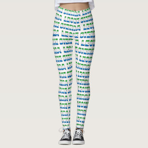 I Kärlek Sierra Leone Flagga Färg Typography Mönst Leggings