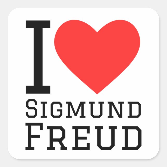 I kärlek Sigmund freud Fyrkantigt Klistermärke (Framsida)