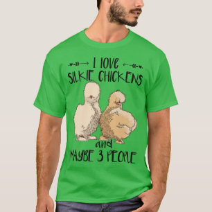 I Kärlek Silkie Chickens Funny Farmer Silkie Chick T Shirt