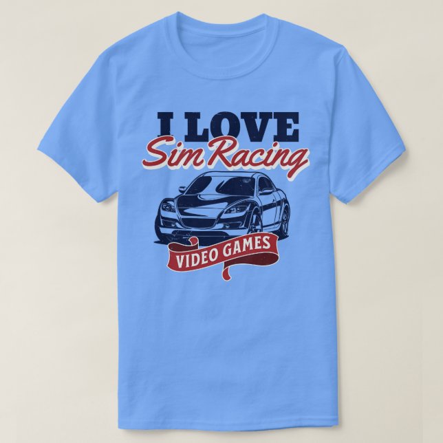 I Kärlek Sim Tävla Video Games T Shirt (Design framsida)