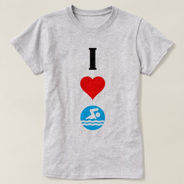 I Kärlek Simma / I HjärtSimma Cute Dam T-shirt (Design framsida)