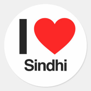 i kärlek sindhi runt klistermärke