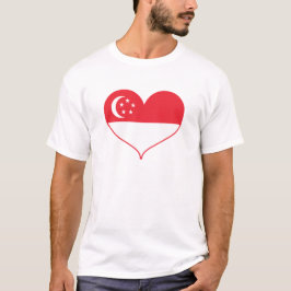 I Kärlek Singapore Flagga T Shirt